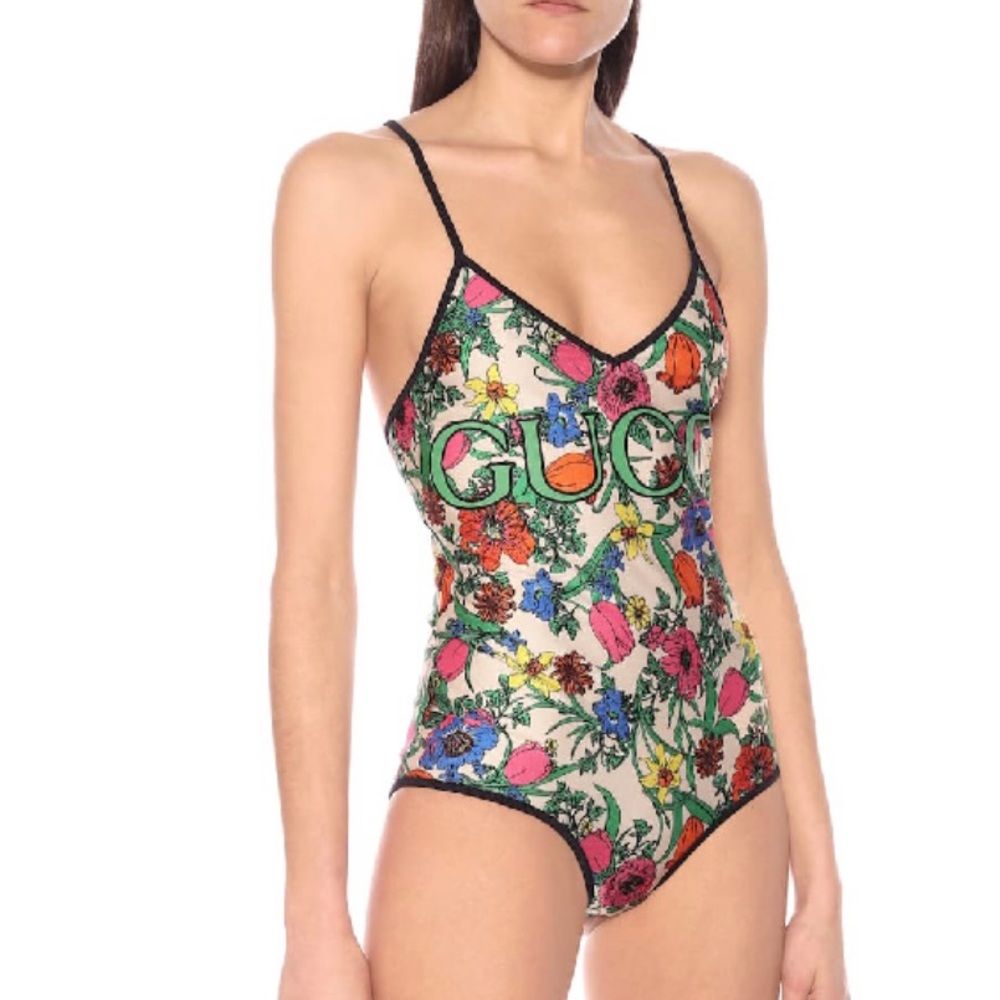 Gucci Pop Flora Print One-piece Swimsuit